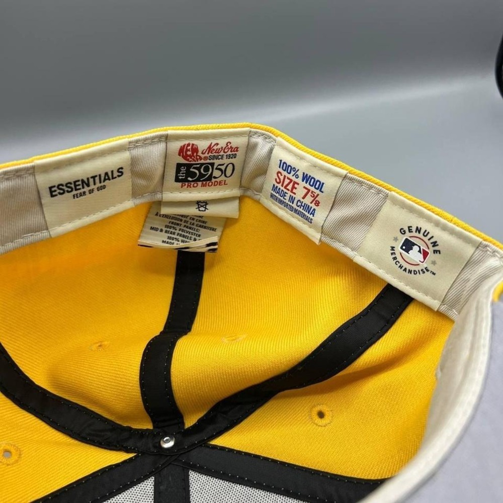 Fear Of God 7 5/8 Yellow White 59Fifty New Era Hat Fitted Cap FOG - Picture 4 of 7
